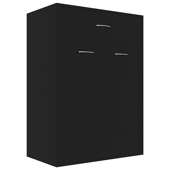 Cadao Wooden Shoe Storage Cabinet With 2 Doors In Black_3