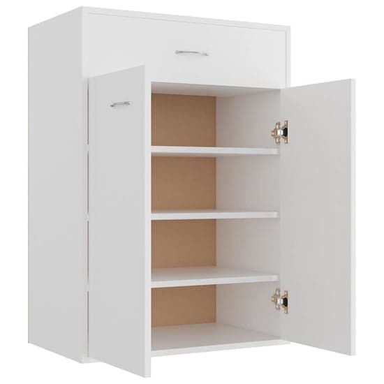 Cadao Wooden Shoe Storage Cabinet With 2 Doors In White_4
