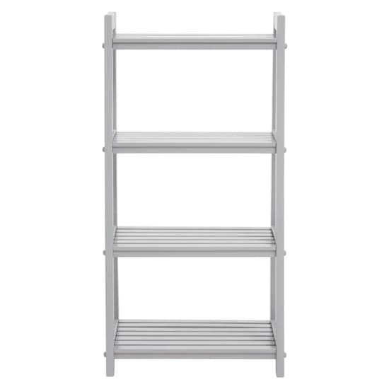 Cadell Tropical Hevea Wood Shelving Unit With 4 Tier In Grey_2