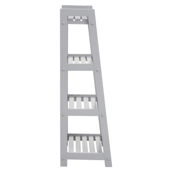 Cadell Tropical Hevea Wood Shelving Unit With 4 Tier In Grey_3