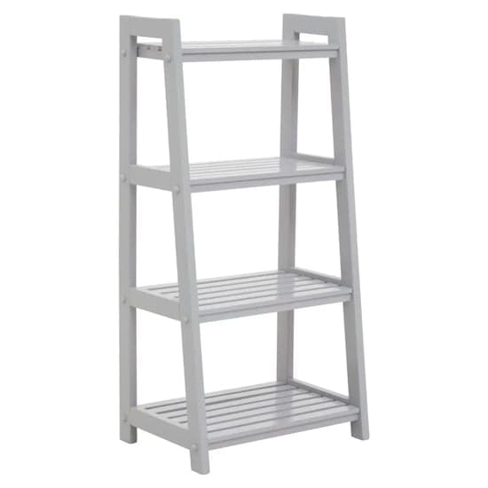 Cadell Tropical Hevea Wood Shelving Unit With 4 Tier In Grey_1