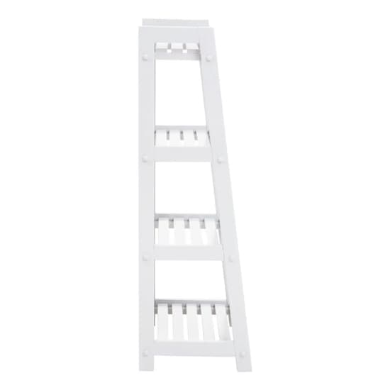 Cadell Tropical Hevea Wood Shelving Unit With 4 Tier In White_3
