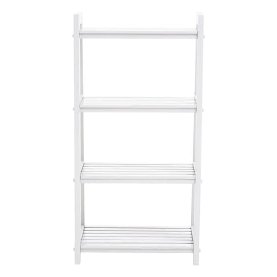 Cadell Tropical Hevea Wood Shelving Unit With 4 Tier In White_4