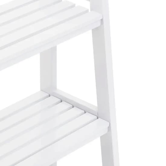 Cadell Tropical Hevea Wood Shelving Unit With 4 Tier In White_5
