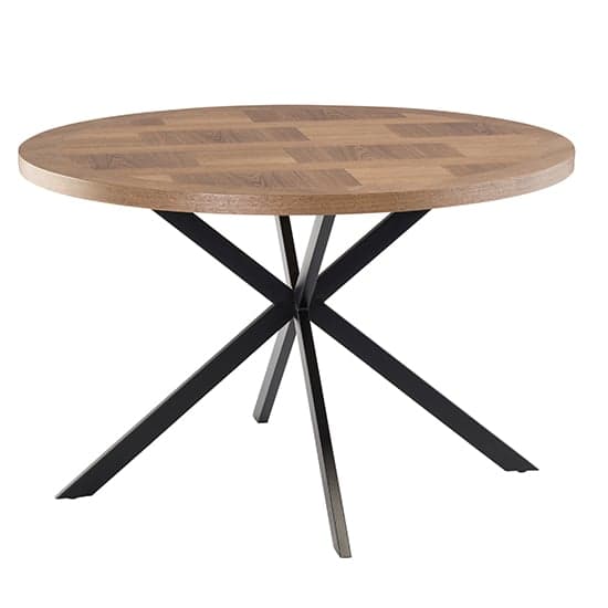 Cadott Wooden Dining Table Round With 4 Vernon Charcoal Chairs_2