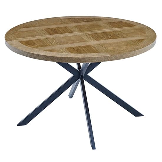 Cadott Wooden Dining Table Round In Medium Oak Veneer_2