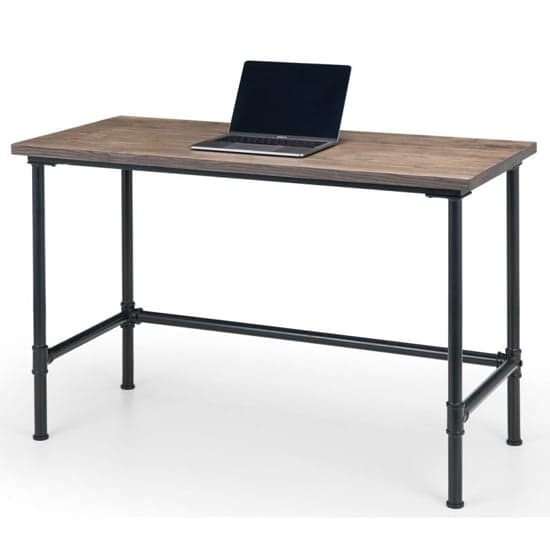 Caelum Wooden Laptop Desk With Gable Brown Office Chair_2