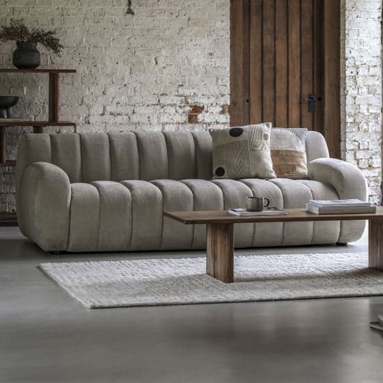 Caen Fabric 3 Seater Sofa In Cream_1