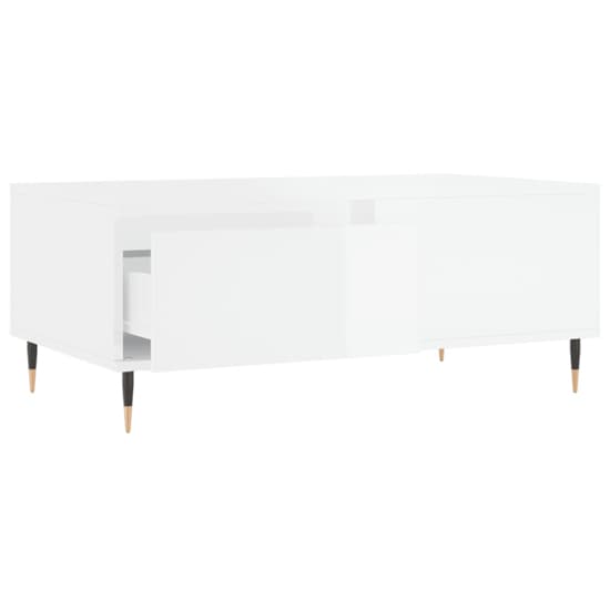 Caen High Gloss Coffee Table With 1 Drawer In White Furniture in Fashion