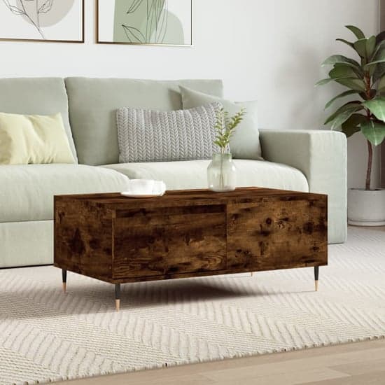 Caen Wooden Coffee Table With 1 Drawer In Smoked Oak_1