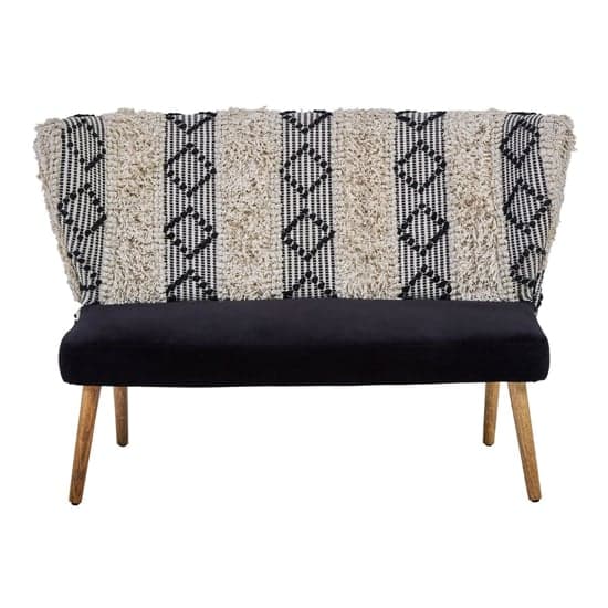 Cafenos Moroccan 2 Seater Fabric Sofa In White And Black_2