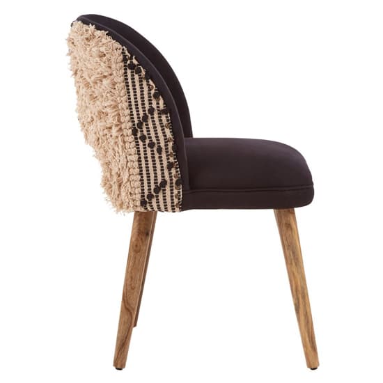 Cafenos Moroccan Fabric Bedroom Chair With Oak Legs In Black_3
