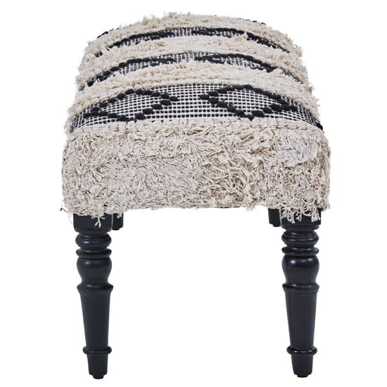Cafenos Moroccan Fabric Seating Bench In White And Black_3