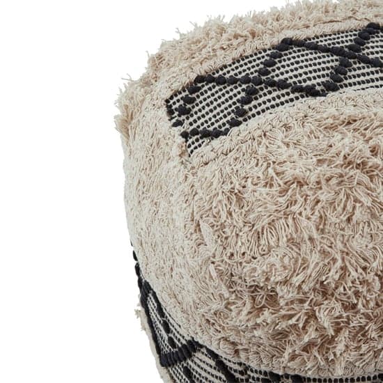 Cafenos Square Fabric Pouffe In White_3