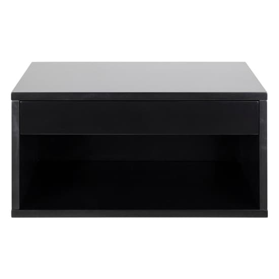 Cairns Wooden Bedside Cabinet Wall Hung 1 Drawer In Black_3
