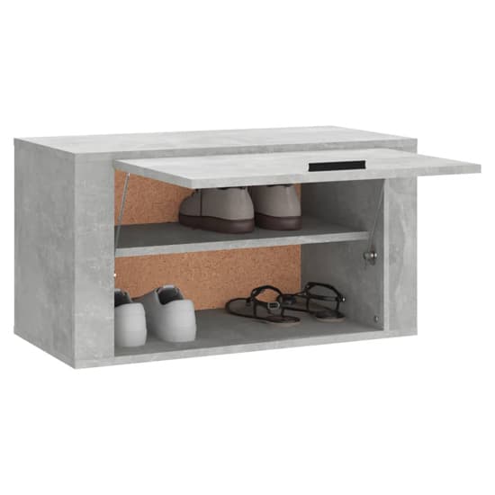 Cairns Wall Hung Wooden Shoe Storage Cabinet In Concrete Effect_3