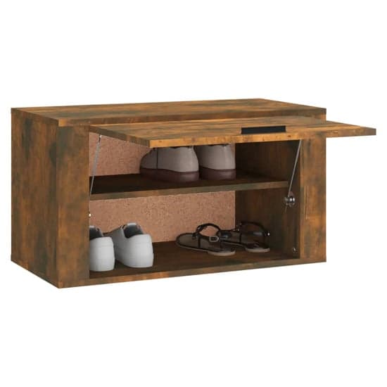 Cairns Wall Hung Wooden Shoe Storage Cabinet In Smoked Oak_3