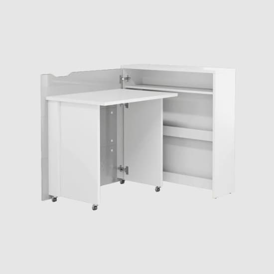 Cairo Convertible High Gloss Computer Desk Right In White_3