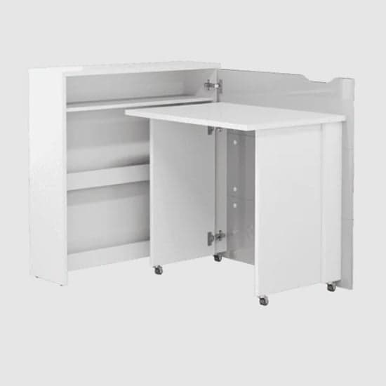 Cairo Convertible High Gloss Computer Desk Right In White_1