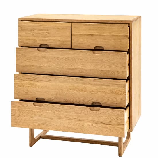 Cairo Wooden Chest Of 5 Drawers In Natural_7
