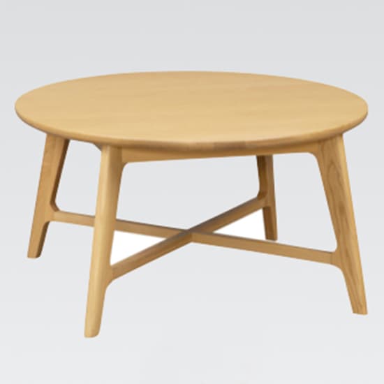 Cairo Wooden Coffee Table Round In Natural Oak_2