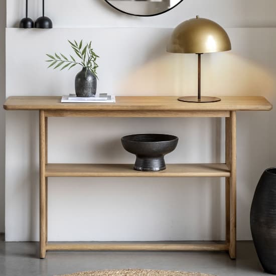 Cairo Wooden Console Table With Shelf In Natural_2