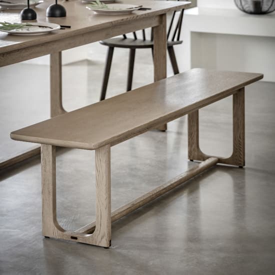 Cairo Wooden Dining Bench In Smoked Oak_4