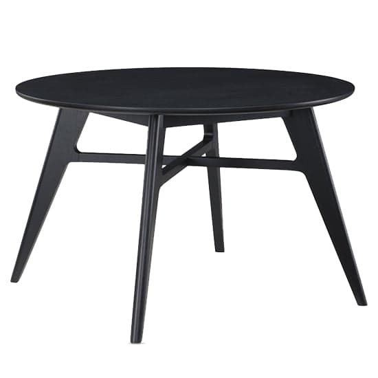 Cairo Wooden Dining Table Round With 4 Chairs In Black_2
