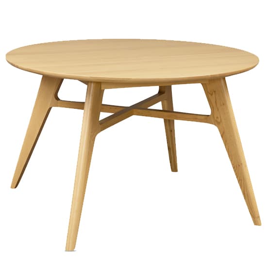 Cairo Wooden Dining Table Round With 4 Chairs In Natural Oak_2
