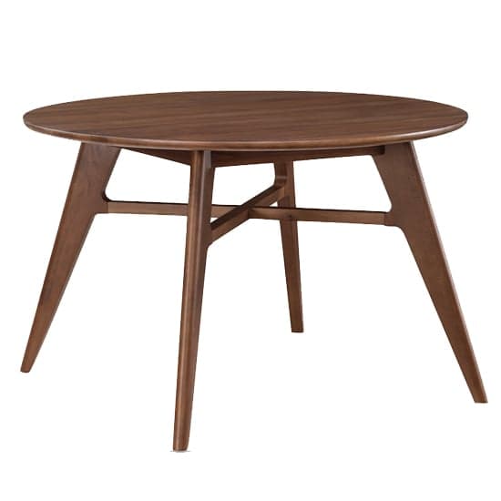 Cairo Wooden Dining Table Round With 4 Chairs In Walnut_2