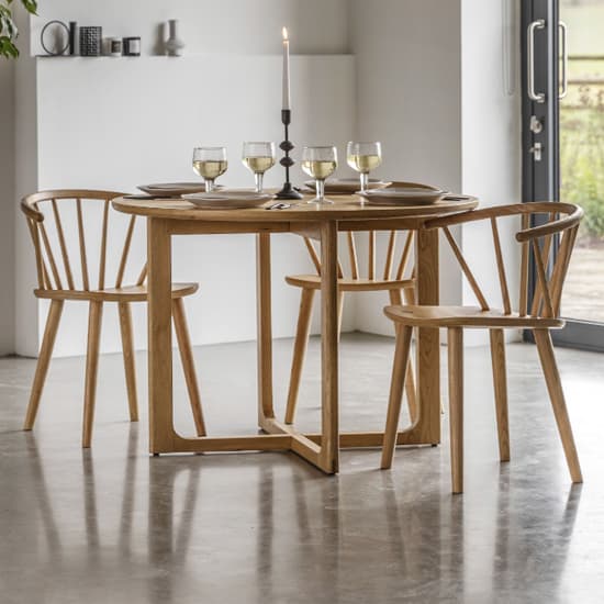 Cairo Wooden Dining Table Round In Natural_4