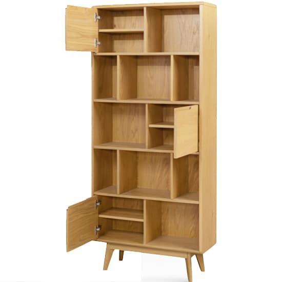 Cairo Wooden Double Bookcase In Natural Oak_3
