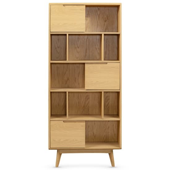 Cairo Wooden Double Bookcase In Natural Oak_1