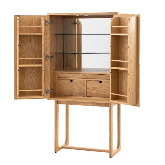 Cairo Wooden Drinks Cabinet With 2 Doors In Natural_7