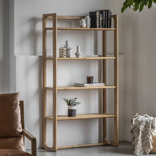Cairo Wooden Open Display Unit With 4 Shelves In Natural_1