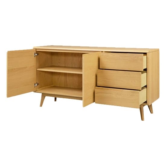 Cairo Wooden Sideboard With 2 Doors 3 Drawers In Natural Oak_2
