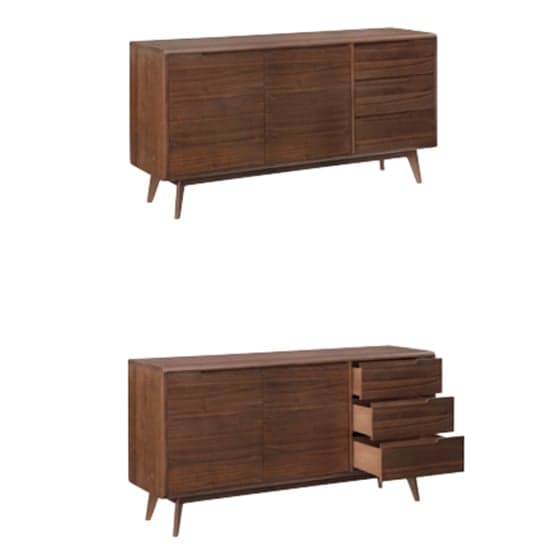 Cairo Wooden Sideboard With 2 Doors 3 Drawers In Walnut_2