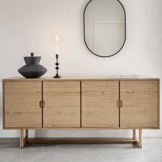 Cairo Wooden Sideboard With 4 Doors In Natural_2
