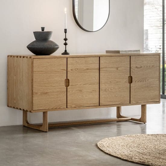 Cairo Wooden Sideboard With 4 Doors In Natural_1