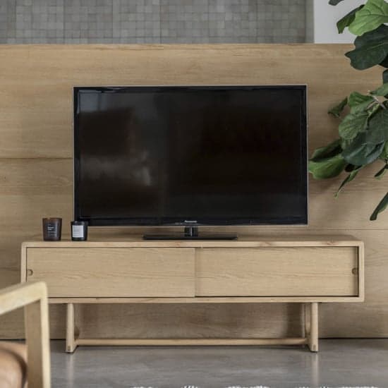 Cairo Wooden TV Stand With 2 Doors In Natural_2
