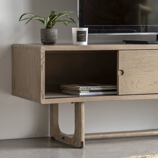 Cairo Wooden TV Stand With 2 Doors In Smoked Oak_2