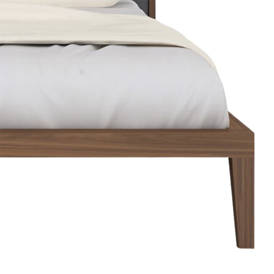 Cais Double Bed In Walnut With Grey Fabric Headboard_3