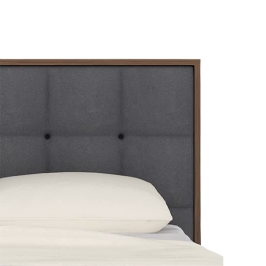 Cais King Size Bed In Walnut With Grey Fabric Headboard_2