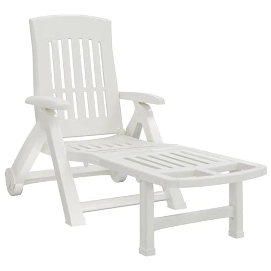 Cait Polypropylene Folding Sun Lounger With Wheels In White_2