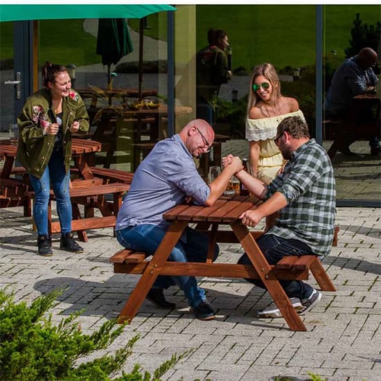 Caius Timber Picnic Table With Benches In Oak Brown_3