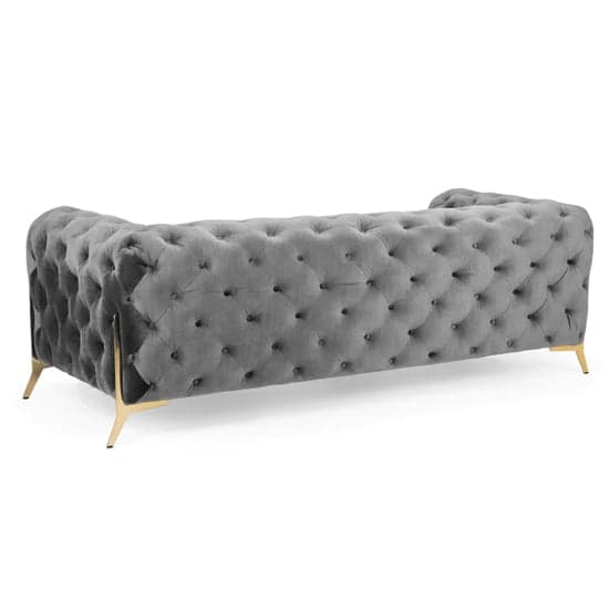 Cala Plush Velvet 3 Seater Sofa In Grey_2
