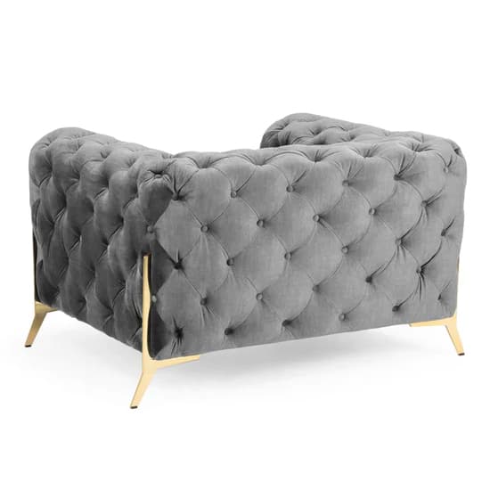 Cala Plush Velvet Armchair In Grey_2
