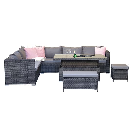 Calabar Corner Dining Sofa Set With Liftup Dining Table In Grey_6