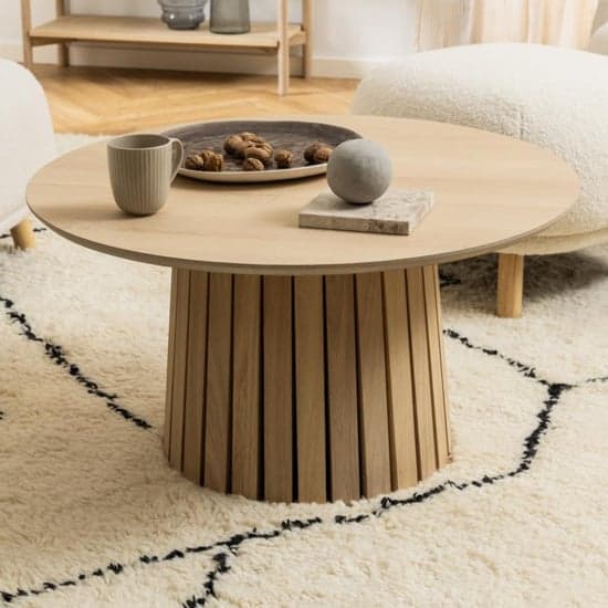 Calais Wooden Coffee Table Round In Pigmented White Oak_1