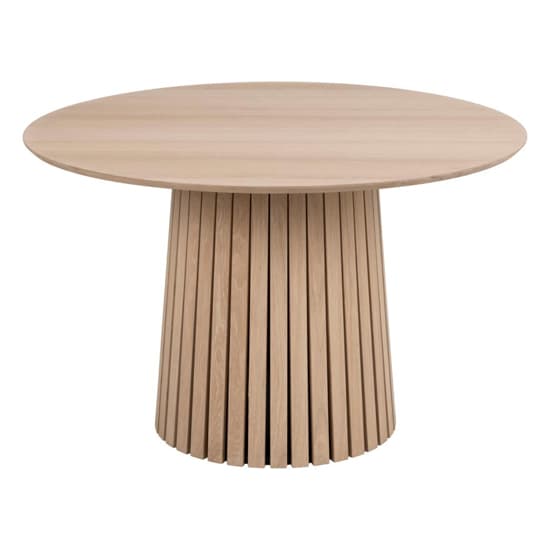 Calais Wooden Dining Table Round In Pigmented White Oak Furniture in
